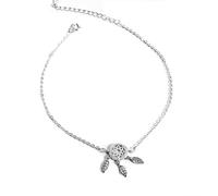 URBAN SPARKS Pulsera de plata S925 para colgante de hoja, pulsera de cadena delicada ajustable, regalo de joyería minimalista, Mittelgroße, Plata, No.