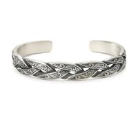URBAN SPARKS Pulsera trenzada chapada en plata S925, brazalete unisex de plata tailandesa de estilo vintage, diseño de nicho original, joyería hecha a mano con extremos abiertos., 18 cm, Chapado en