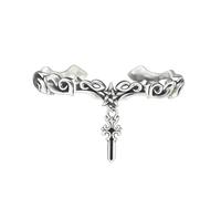 URBAN SPARKS Pulsera trenzada chapada en plata S925, brazalete unisex de plata tailandesa de estilo vintage, diseño de nicho original, joyería hecha a mano con extremos abiertos., 18 cm, Chapado en