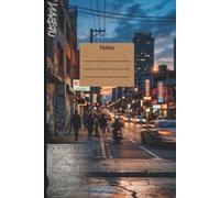 Urban Street Art Notebook for Men: 100 Page Lined Journal for Teens and Young Adults | Edgy Cyberpunk Aesthetic, Graffiti Wall & Blurred City Lights Design