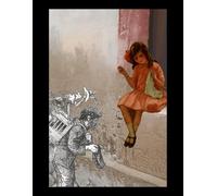 Urban Texture: Girl and the Man with a Monkey: A Surreal Handmade Collage Notebook