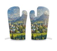 Urban Town - Manopla de horno antideslizante para horno, de alta resistencia al calor, guantes de cocina suaves y cómodos, guantes de cocina para colgar, guantes de cocina, 1 par