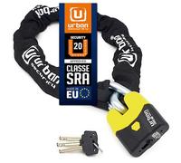 URBAN U8K120 Candado Moto Cadena Antirrobo, Homologación SRA Alta Seguridad, Acero Endurecido ø15, Doble Cierre, Cerradura Anti-Ganzua Anti-Taladro, 120cm para Anclaje Garaje Moto Bicicleta Eléctrica