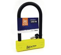 URBAN UR120220 Candado Moto U Máxima Seguridad Homologado SRA, Horquilla ø18 Acero Endurecido Doble Bloqueo, Más Visible, U lock Antirrobo 120x220mm Más Compacto para Neumático Motocicleta, Scooter