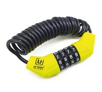 URBAN UR446 Mini Candado Bicicleta Cable Extensible Código Combinacion, Ligero y Compacto, Antirrobo Casco Moto Cable Acero Trenzado Patinete Eléctrico Cadena Seguridad Bici Enrollable Ø4, 150cm