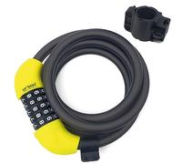 URBAN UR454L Candado Bici con Combinación Cable Flexible de Acero de Ø12, 180cm con Código de Seguridad Antirrobo Bicicleta Resistente Compacto Fácil Transporte, Unisex-Adult, Negro