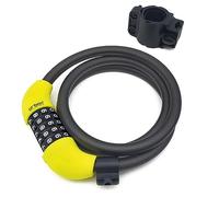 URBAN UR454M Candado Bici con Combinación Cable Flexible de Acero de Ø12, 120cm con Código de Seguridad Antirrobo Bicicleta Resistente Compacto Fácil Transporte, Unisex-Adult, Negro