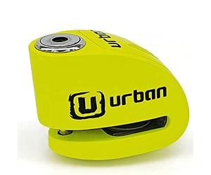 Urban UR906X Candado Moto Disco Alarma 120dB Hi-Tech X2 ON, Remplazable Impermeable, Pila CR2, Cable Recordatorio, Antirrobo Pinza Freno 6mm Universal para Motos Scooter Bicicleta Electrica Patinete