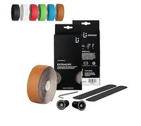 URBAN ZWEIRAD Premium Extra Dry - Cinta adhesiva para manillar de bicicleta de carretera - Banda de agarre autoadhesiva con tapones de manillar de aluminio - Gravel, bicicleta de carretera (marrón)