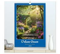 Urbane Oasen (hochwertiger Premium Wandkalender 2026 DIN A2 hoch), Kunstdruck in Hochglanz: Erlebe 12 Oasen der Ruhe und Inspiration, direkt von deiner Wand aus.