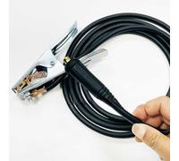 UrbanHui Abrazadera de alambre de tierra de cobre de 300 A, soporte de electrodo para máquina de soldar, compatible con cortador de plasma, cable de tierra de soldadura cuadrado de 10, longitud