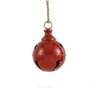 UrbanHui Adorno de campana de hierro grande para decoración festiva colgante para árboles o repisas con silueta de campana y construcción (rojo pequeño)