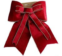UrbanHui Adorno de lazo de terciopelo de doble capa para colgar en el árbol de Navidad para decoración navideña con material de tela y estilo moderno elegante (pequeño)