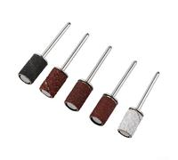 UrbanHui Anillos de papel de lija con mandril para pulir uñas 80, 120, 180, discos abrasivos de resina y carburo, kit de herramientas de manicura resistente (A)