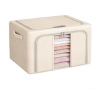 UrbanHui Caja de almacenamiento de tela Oxford con estructura plegable y resistencia a la humedad para organizar mantas, chaquetas, toallas, libros y (66L caqui)