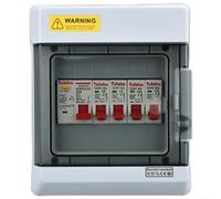 UrbanHui Caja de fuente de alimentación impermeable de 4 vías IP65, con diseño transparente de concha e interruptor de fugas integrado para mayor seguridad en circuitos eléctricos