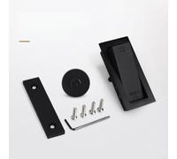 UrbanHui Cerradura de puerta corrediza de aleación de zinc con pestillo de empuje para entrada, puertas interiores, negro mate (negro)