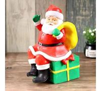 UrbanHui Colección de figuras navideñas de resina con Papá Noel, muñeco de nieve, reno y árbol para chimenea, mesa o para decoración de escenas navideñas (amarillo pequeño)