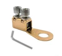 UrbanHui Conectores de bloque de terminales de batería resistentes, construcción de latón para automóviles, camiones, conectores de batería con llave incluida (latón pequeño)