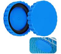 UrbanHui Cubierta anticongelación a prueba de fugas para piscinas Intex sobre el suelo, cubierta de válvula de chorro de plástico con diseño de doble protección, 9 cm, gris/azul (azul)