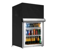 UrbanHui Cubierta para refrigerador al aire libre 210D resistente e impermeable para refrigerador vertical con ventilación de malla y correas de hebilla para un ajuste seguro en jardín o patio (negro