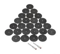 UrbanHui Discos de corte pequeños de 32 mm para metal y materiales duros, ruedas reforzadas de fibra de vidrio corindón con 2 mandriles de 3 mm, kit de 27 piezas