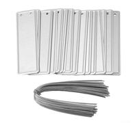 UrbanHui Etiquetas de aluminio impermeables para plantas con espacio de escritura de doble cara y alambre de hierro, adecuadas para etiquetas de identificación de árboles y marcado de plantas de larga