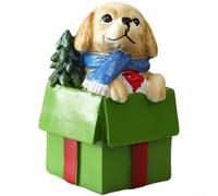 UrbanHui For PUPPY - Figura de perro de resina con diseño festivo, adorno decorativo para escritorio de oficina y espacios interiores (verde)