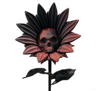 UrbanHui Forbidden Sunflower - Decoración gótica de calavera impresa en 3D para ambientes oscuros y entornos de fantasía para el hogar (rojo y negro)