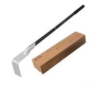 UrbanHui Herramienta de limpieza de parrilla de chimenea, raspador de cenizas de carbón de tamaño pequeño, mango de aluminio para horno de barbacoa, removedor de cenizas, limpiador de barbacoa