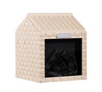 UrbanHui Humidificador y difusor de aroma con diseño de casa de fuego de carbón, luz nocturna ultra silenciosa de 25 dB para dormitorio, apagado automático (beige)