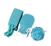 UrbanHui Juego de 3 esponjas exfoliantes para el cuerpo, guantes de lavado corporal, toalla, baño, flores, ducha, herramientas de limpieza para piel suave y suave, uso diario (azul)