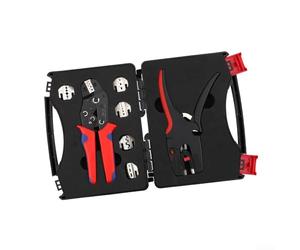 UrbanHui Juego de herramientas de crimpado versátil con función de trinquete y 6 mandíbulas intercambiables para virolas de alambre y terminales de cable