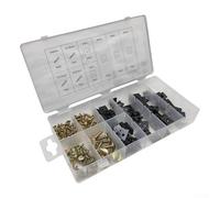 UrbanHui Juego de tuercas en U y tornillos de horquilla de metal, 170 piezas, kit de hardware pequeño resistente para montaje y reemplazo del panel de parachoques del salpicadero del vehículo