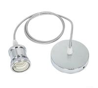 UrbanHui Kit de montaje de lámpara colgante de techo vintage para soporte de lámpara E27 con interruptor de cable de aluminio, diseño retro para pasillo, dormitorio, comedor, cocina (plateado)