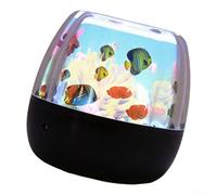 UrbanHui Luz LED subacuática giratoria de peces para proyección de dormitorio, lámpara de noche, cambio de color de 360 grados, efecto de acuario, funciona con pilas, negro