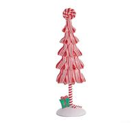 UrbanHui Mini árbol de Navidad decorativo en forma de caramelo con detalles realistas y material de PVC para mesa festiva y decoración del hogar (A-pequeño)