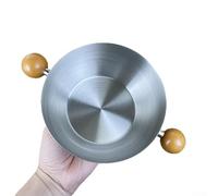 UrbanHui Olla para ramen de acero inoxidable grueso con asas dobles diseñada para preparar alimentos de una sola porción, funciona en cualquier estufa con agarre cómodo (16 cm + cuchara)