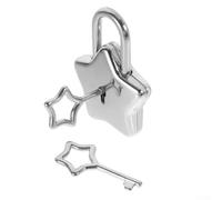 UrbanHui Pequeño candado de castillo vintage en forma de estrella con 2 llaves de estrella para asegurar tus pertenencias personales como diarios, equipaje, mochilas y añade encanto a las manualidades