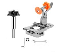 UrbanHui Plantilla de perforación para carpintería para bisagras ocultas de 35 mm, localizador de guía de agujeros con broca de aleación resistente y abrazadera de agarre de goma, paquete de 3 (1