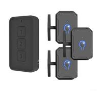 UrbanHui Pulsador de botones inalámbrico automático para interruptores de luz con montaje simple y amplia compatibilidad para uso doméstico (3 teclas negras)