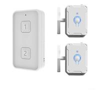 UrbanHui Pulsador de botones inalámbrico automático para interruptores de luz con montaje simple y amplia compatibilidad para uso doméstico (2 teclas blancas)