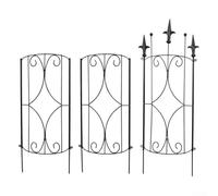 UrbanHui Rejilla metálica de enrejado de plantas trepadoras, diseño en forma de curva para montaje flexible que soporta plantas de interior y exterior (negro)