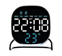 UrbanHui Reloj de escritorio multifuncional con pantalla LED, función de alarma, temporizador de cuenta regresiva de hasta 23 59 59, luz nocturna y fácil operación de control táctil (blanco azul)