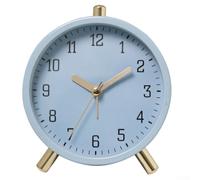 UrbanHui Reloj despertador electrónico para niños Operación silenciosa Pequeño reloj de cabecera Diseño creativo Pantalla fácil de leer Material de metal (azul)
