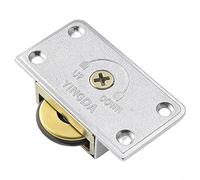 UrbanHui Rueda de polea de puerta deslizante para armarios, con polea superior con botón de instalación rápida y sistema de riel ajustable (C)