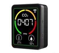 UrbanHui Sensor de temperatura y humedad de dióxido de carbono con detección avanzada de semiconductores, monitor de calidad del aire interior para oficinas, hospitales (negro)