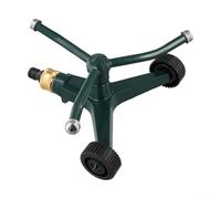 UrbanHui Sistema de rociadores de césped de aleación de zinc con rotación automática de 360 grados y tres cabezas ajustables para una amplia cobertura de área