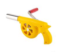 UrbanHui Soplador manual compacto para parrilla al aire libre portátil para ventilador de barbacoa de carbón con componentes resistentes a altas temperaturas y operación simple (amarillo)