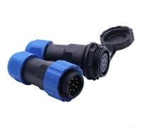 UrbanHui SP20 IP68 Conector de aviación impermeable, enchufe roscado de 2 a 14 pines, conector de cable en línea para cables de datos y líneas eléctricas (9 pines)